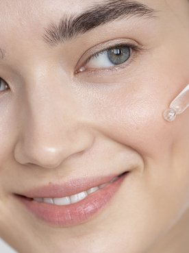 Portrait Beautiful Woman With Clear Skin Peptides
