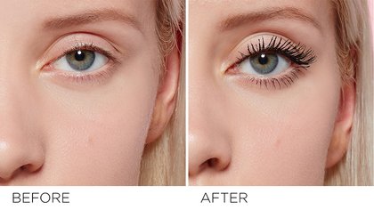 Oap Makeup Eye Mascara Air Volume Mega Mascara Washable Before After Fair Skintone